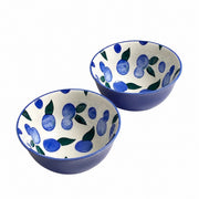 Blueberry Ceramic Bowl, Underglaze Decorated - product view 1