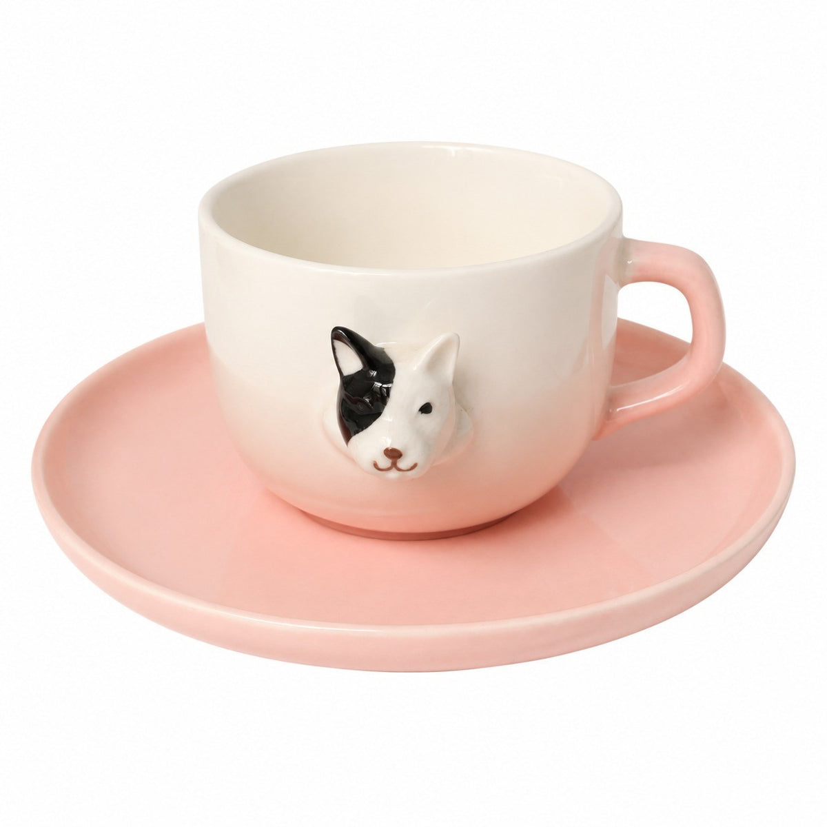 Raccoon Ceramic Cup, Single Piece, Underglaze Relief Detail - product view 5