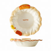 Underglaze Porcelain Plate 9 Inch, Fried Shrimp Design Dinnerware Set - product view 6
