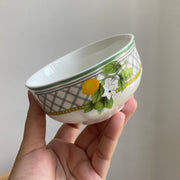 Checkered Lemon 8 Inch Ceramic Plate, Decorative Dinnerware - detail 1