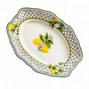 Checkered Lemon 8 Inch Ceramic Plate, Decorative Dinnerware - product view 1