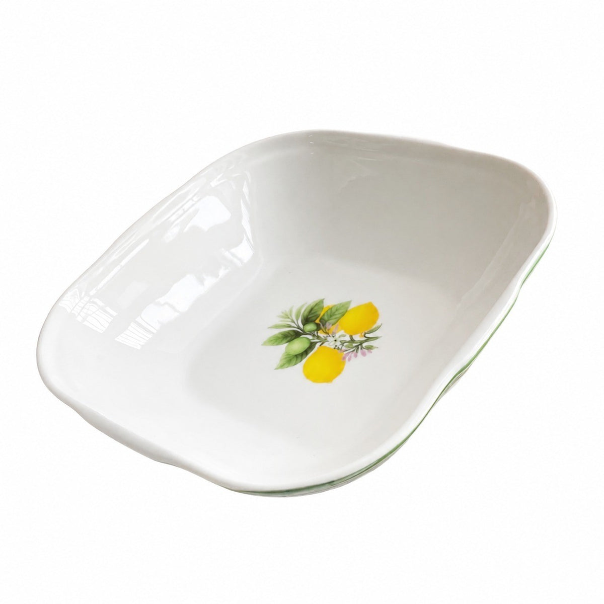 Checkered Lemon Square 6 in Ceramic Bowl - product view 1