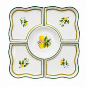 Checkered Lemon 10 in Divided Platter, Ceramic Serving Tray - product view 1