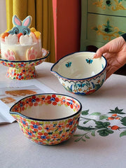 Bouquet Underglaze Porcelain Pouring Bowl, Hand-Painted - detail 3