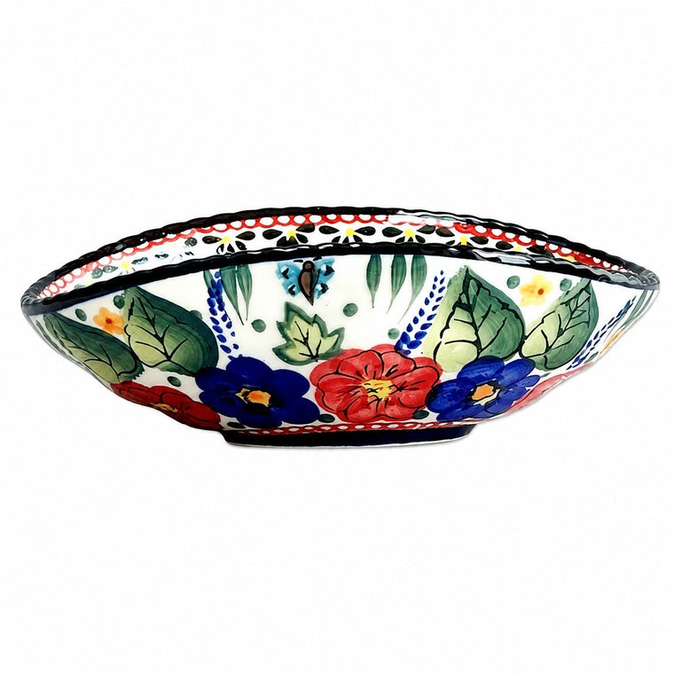 Underglaze Ceramic Sycee-Shaped Small Bowl, Hand-Painted - product view 2