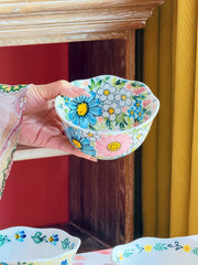 Underglaze Ceramic Floral Rice Bowl, 5.2 Inch, Hand-Painted - detail 3