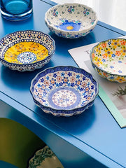 Underglaze Porcelain Square Deep Dish, Hand-Painted - detail 3