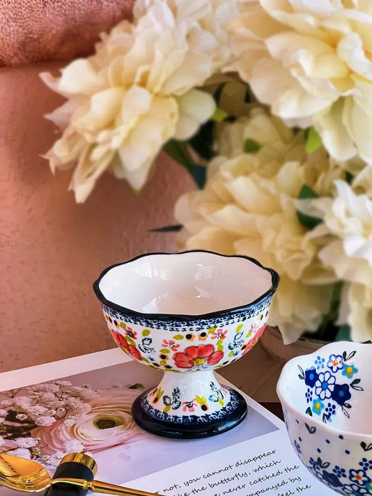 Stemmed Ice Cream Cup, Spring Blossom Porcelain - detail 2