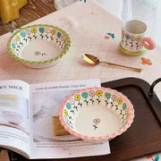 Blossoming Flowers Underglaze Porcelain Mug, Hand-Painted Dinnerware Set - detail 1