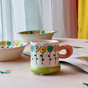 Blossoming Flowers Underglaze Porcelain Mug, Hand-Painted Dinnerware Set - detail 2