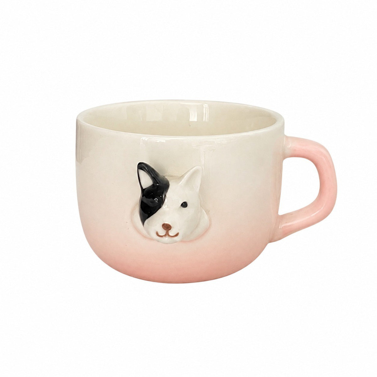 Raccoon Ceramic Cup, Single Piece, Underglaze Relief Detail - product view 4