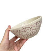 Green Fan Pattern Ceramic Bowl, 5.5 Inch, Underglaze Decoration - product view 2