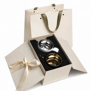Ceramic Coffee Cup Pair, Starry Black Iris & Pale Celadon Magnolia, Boxed Set - product view 7