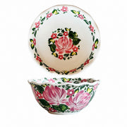 Underglaze Porcelain Floral Bowl, 5.2 Inch, Hand-Painted - product view 3