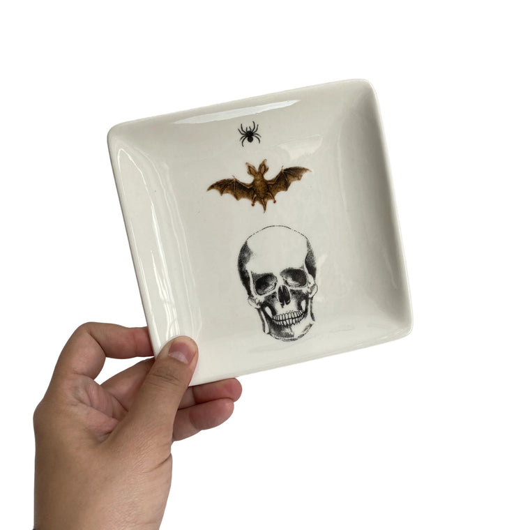 Black Cat Square Small Dish, Ceramic Decorative Plate - product view 2
