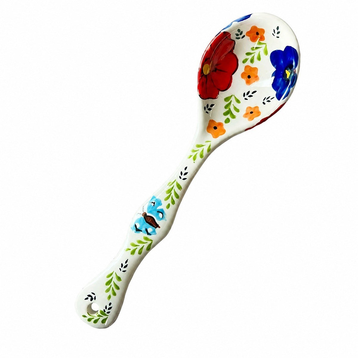Curved-Handle Ceramic Mug with Spoon - product view 12
