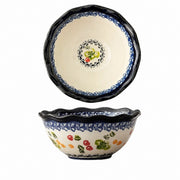 Underglaze Porcelain Floral Bowl, 5.2 Inch, Hand-Painted - product view 6
