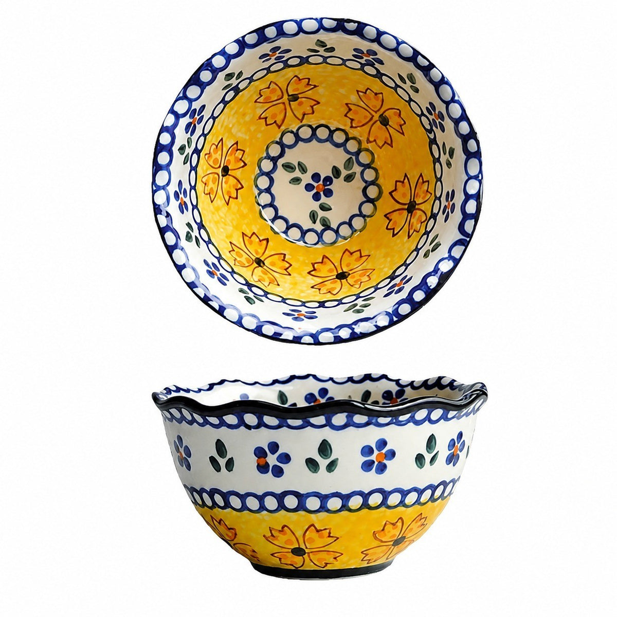 Underglaze Porcelain Floral Bowl, 5.2 Inch, Hand-Painted - product view 20