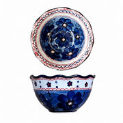 Underglaze Porcelain Floral Bowl, 5.2 Inch, Hand-Painted - product view 10