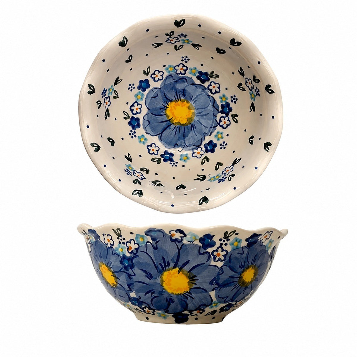 Underglaze Porcelain Floral Bowl, 5.2 Inch, Hand-Painted - product view 9