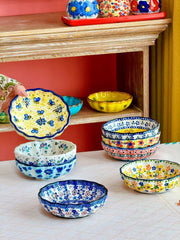 Underglaze Porcelain Floral Deep Dish, 5.7 Inch - detail 2
