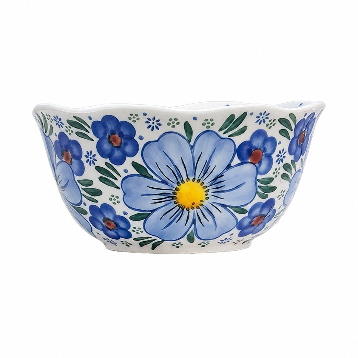 Underglaze Porcelain Floral Bowl, 5.2 Inch, Hand-Painted - product view 15