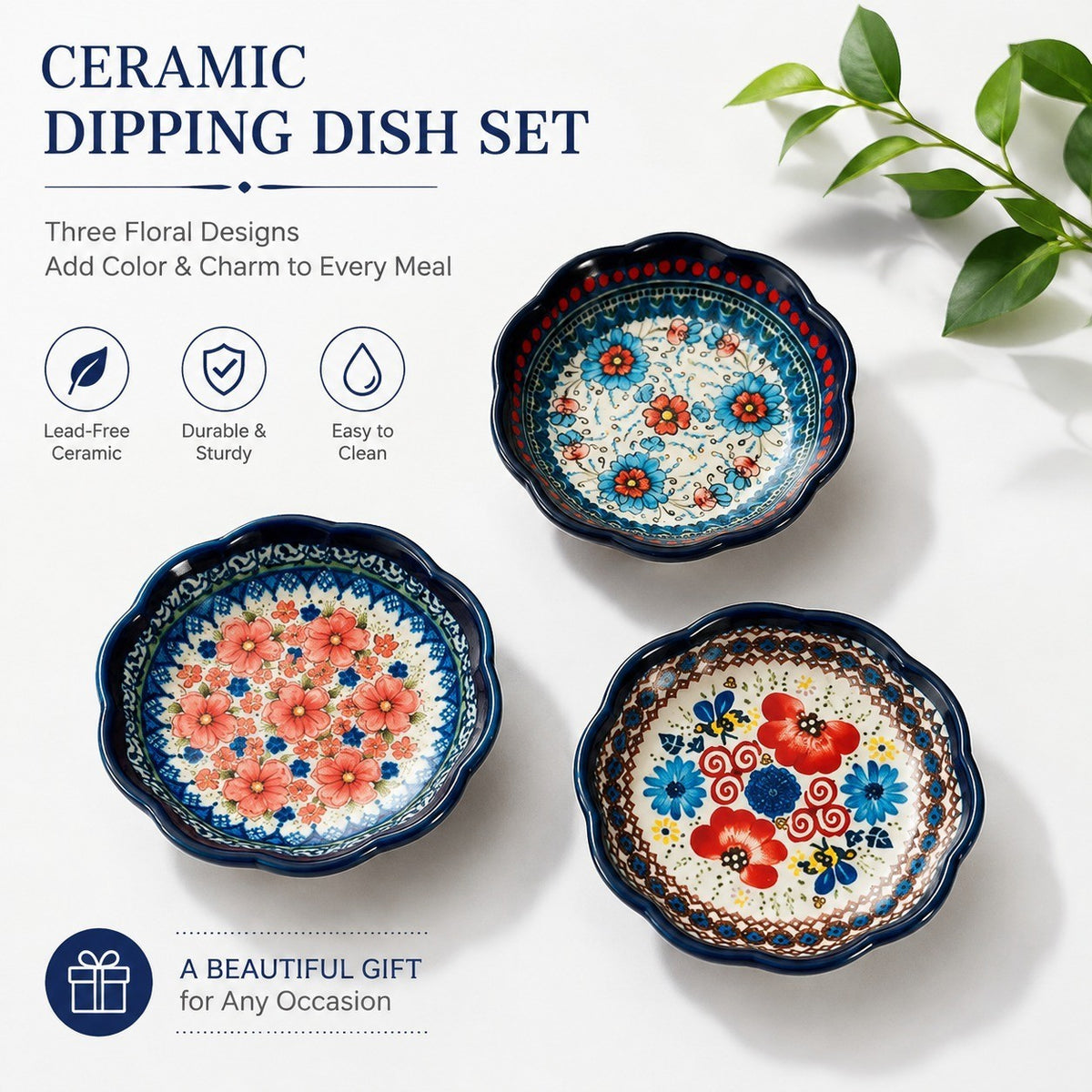 Ceramic Spoon and Dipping Dish Set, 2-Piece - detail 3