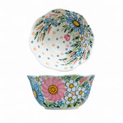 Underglaze Ceramic Floral Rice Bowl, 5.2 Inch, Hand-Painted - product view 3