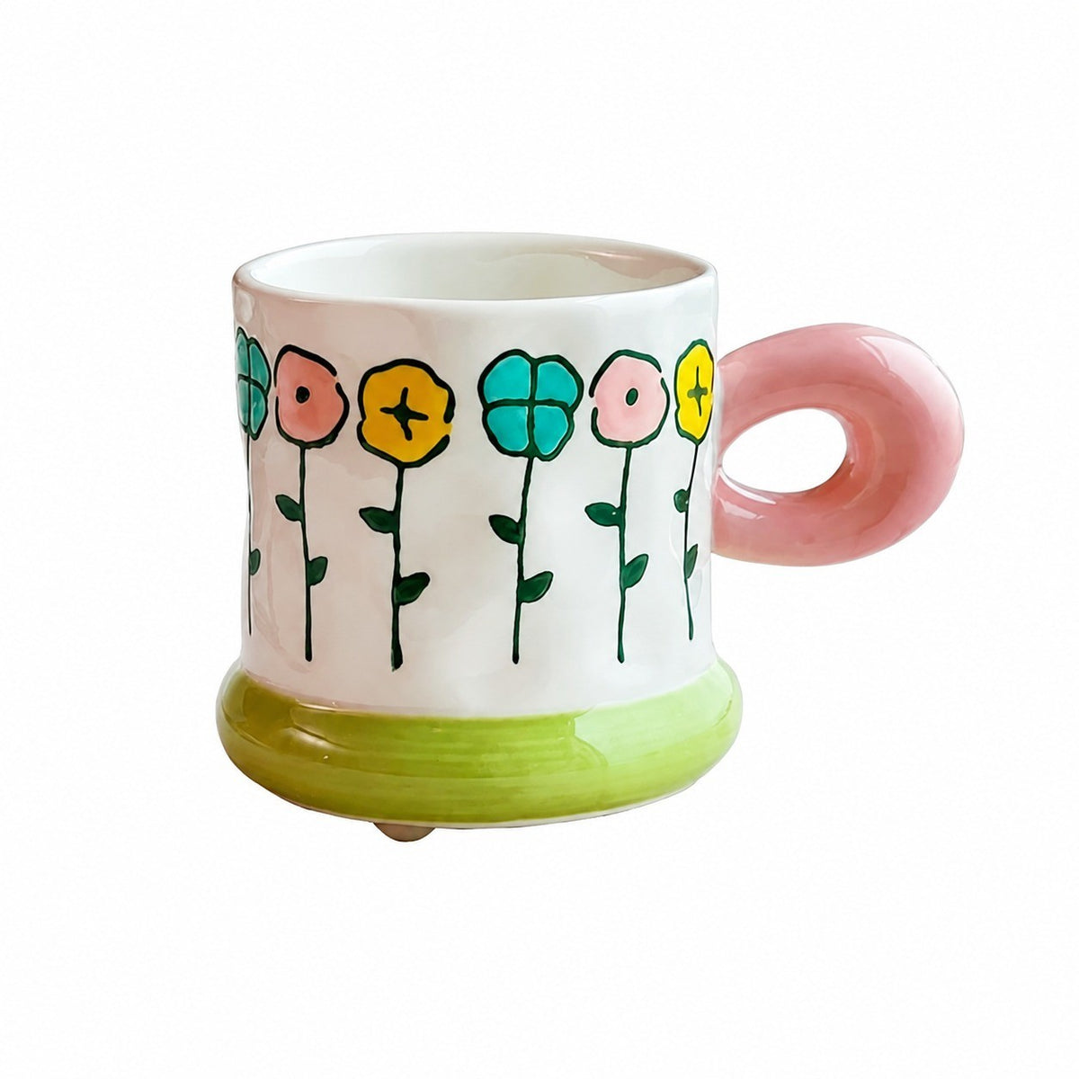 Blossoming Flowers Underglaze Porcelain Mug, Hand-Painted Dinnerware Set - product view 3
