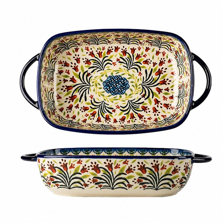 Underglaze Ceramic Two-Handled Baking Dish - product view 2