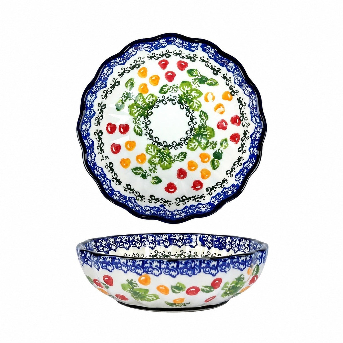 Underglaze Porcelain Floral Deep Dish, 5.7 Inch - product view 1