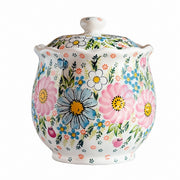 Ceramic Lidded Storage Jar, Small 1000ml, Hand-Painted - product view 4