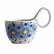 Curved-Handle Ceramic Mug with Spoon - product view 3