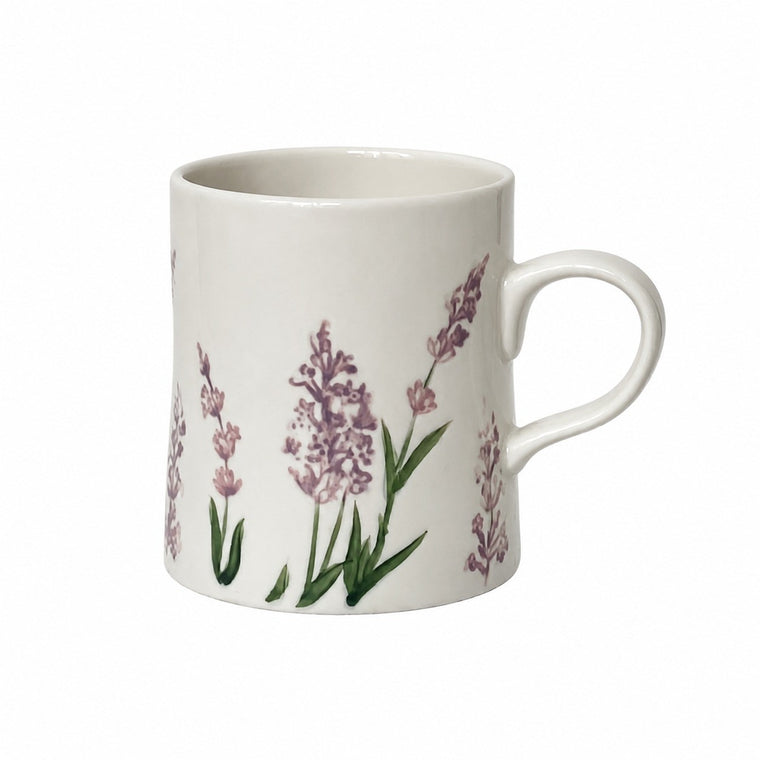 Lavender Porcelain Cup, 500 ml, Relief Detailing, Fine Ceramic Drinkware - product view 1