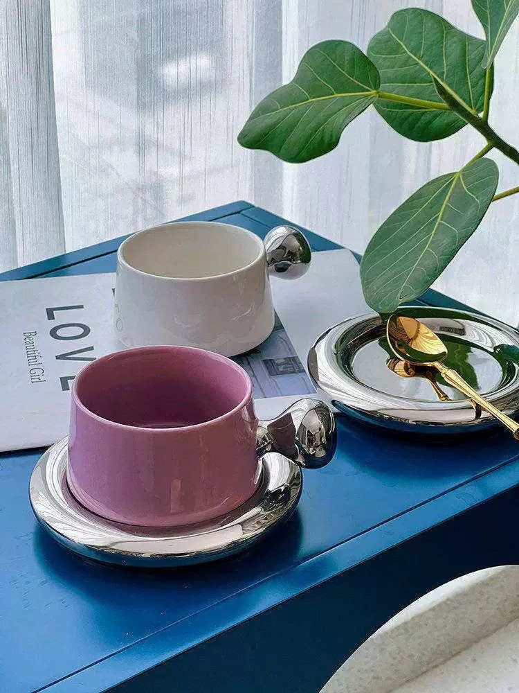 Suspended Style Coffee Cup and Saucer, Porcelain - detail 1