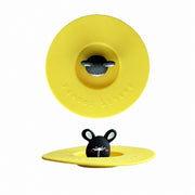 Candy Panda Decorative Cup Lid, Cream White Silicone, Reusable Drink Cover - product view 6