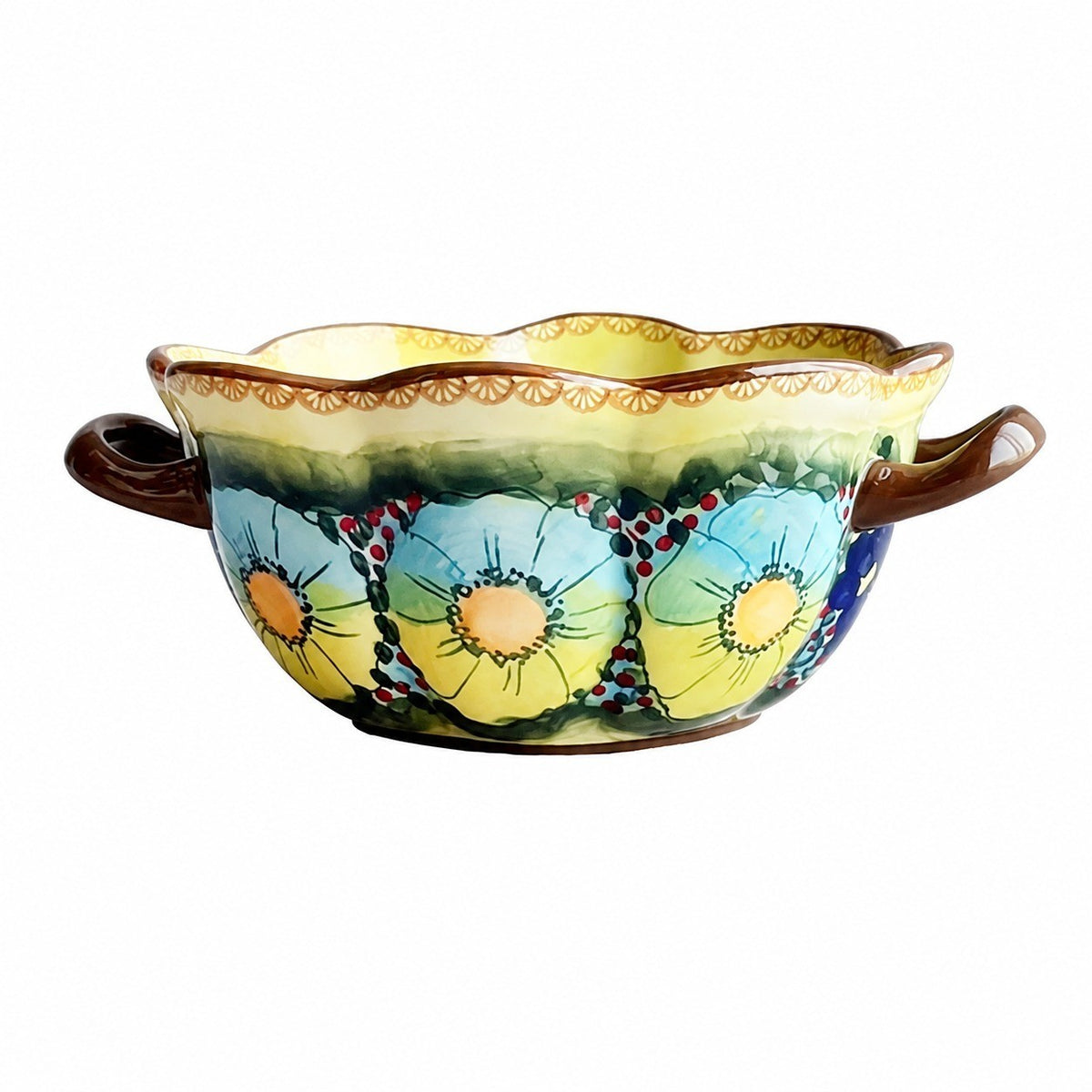 Double-Handled Large Ceramic Soup Bowl - product view 3
