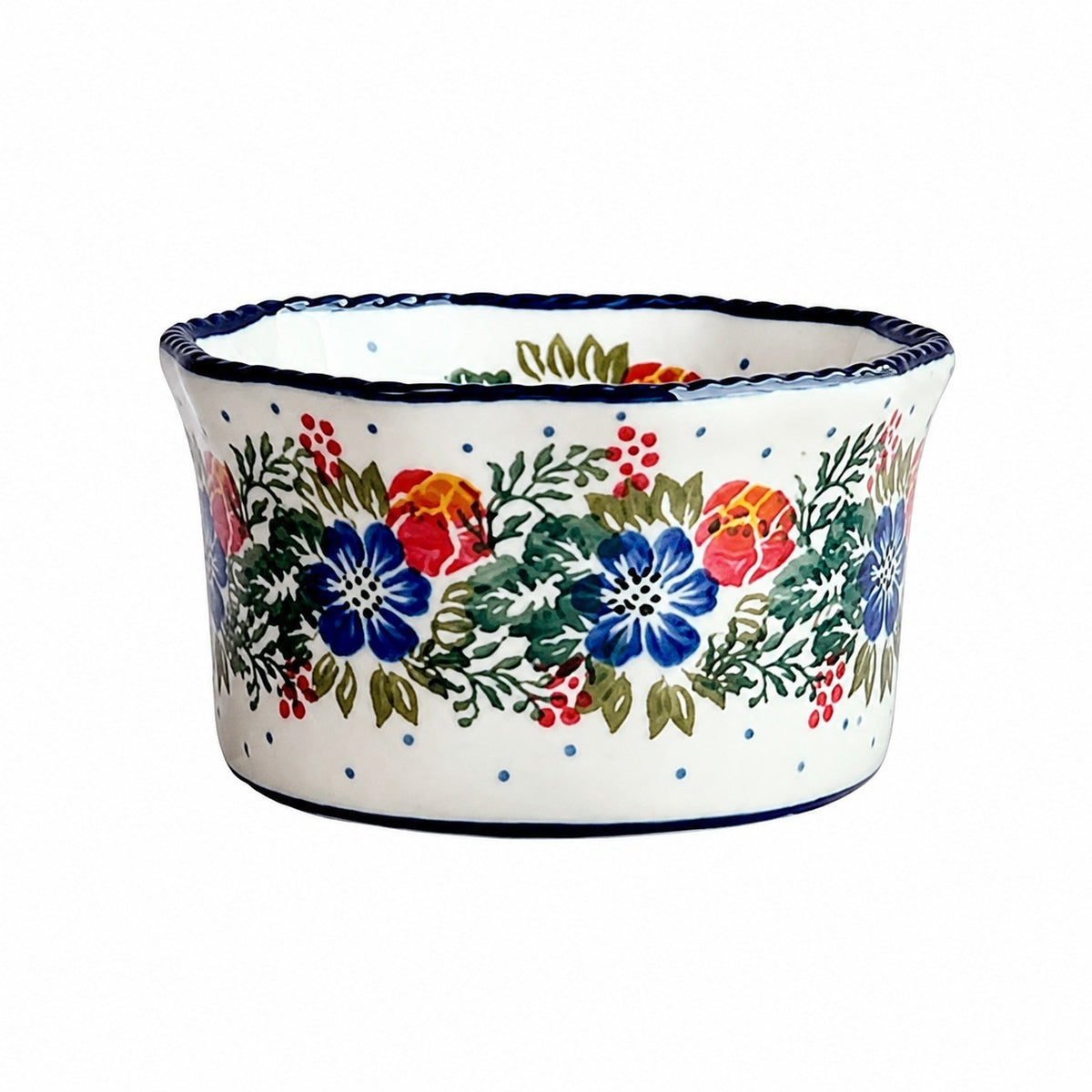 4" Ceramic Dessert Bowl, Hand-Painted - product view 4