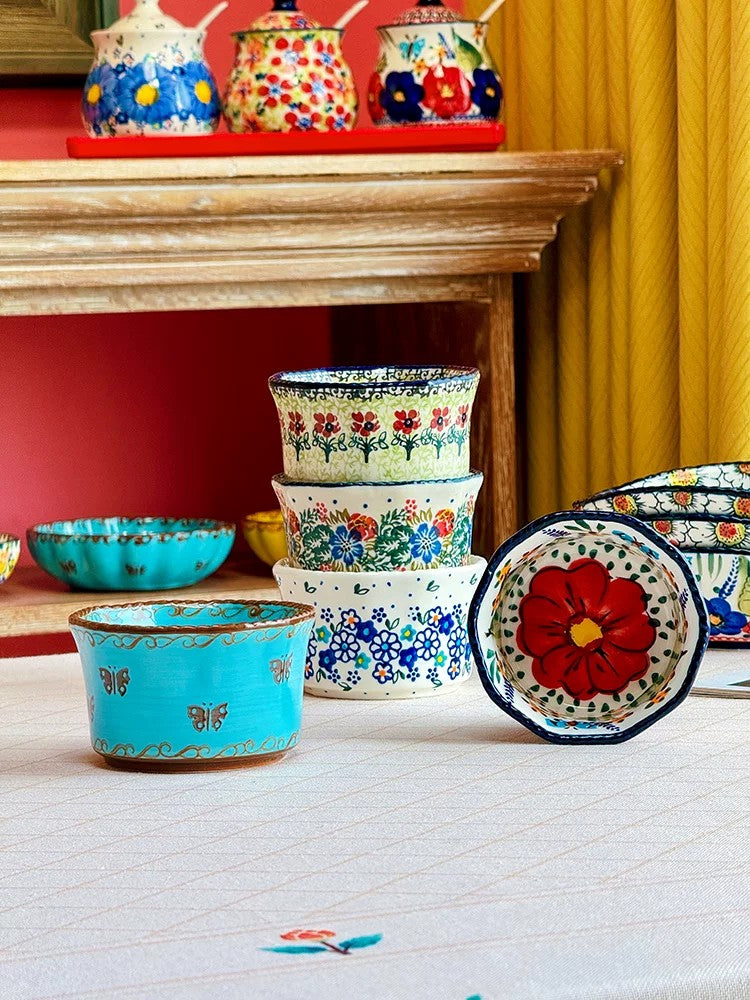 4" Ceramic Dessert Bowl, Hand-Painted - detail 2
