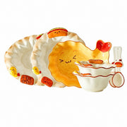 Underglaze Porcelain Plate 9 Inch, Fried Shrimp Design Dinnerware Set - product view 5