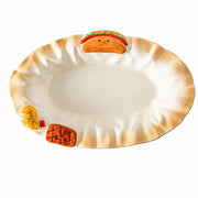 Underglaze Porcelain Plate 9 Inch, Fried Shrimp Design Dinnerware Set - product view 3