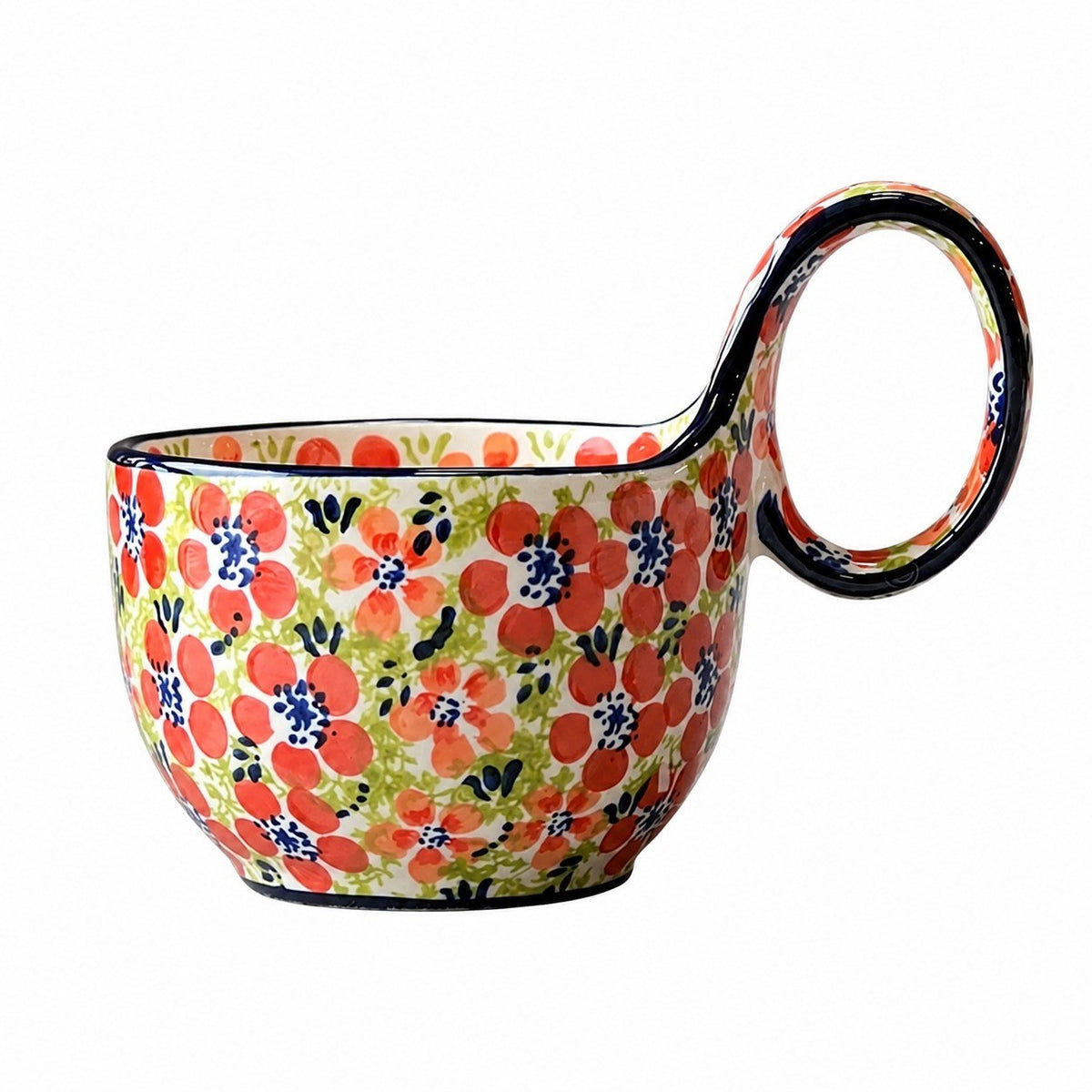 Curved-Handle Ceramic Mug with Spoon - product view 15