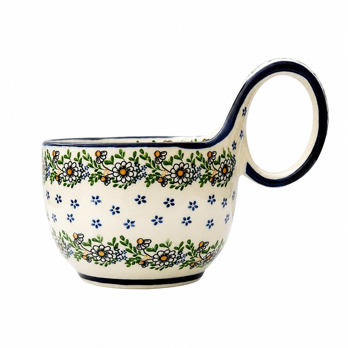 Curved-Handle Ceramic Mug with Spoon - product view 10
