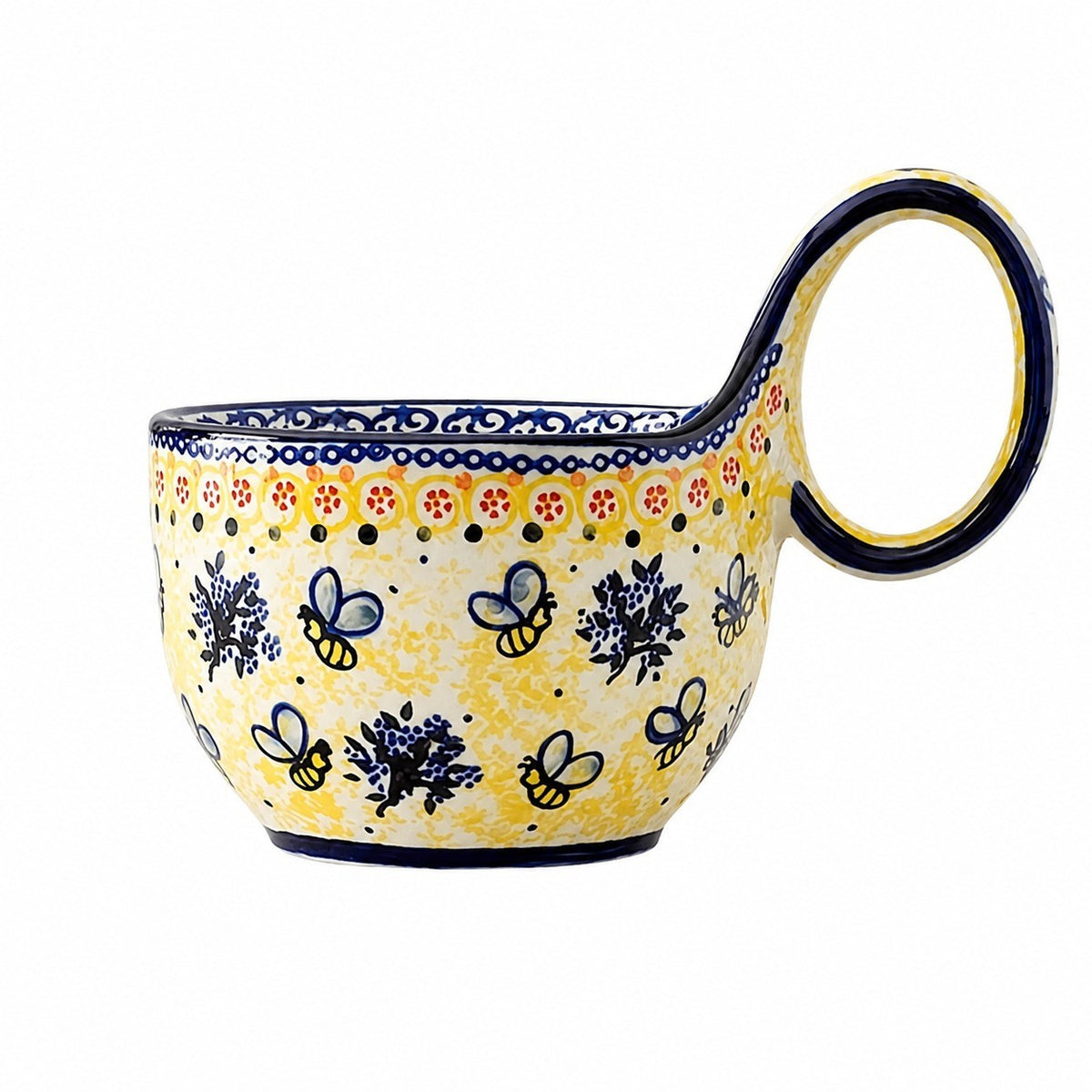 Curved-Handle Ceramic Mug with Spoon - product view 7