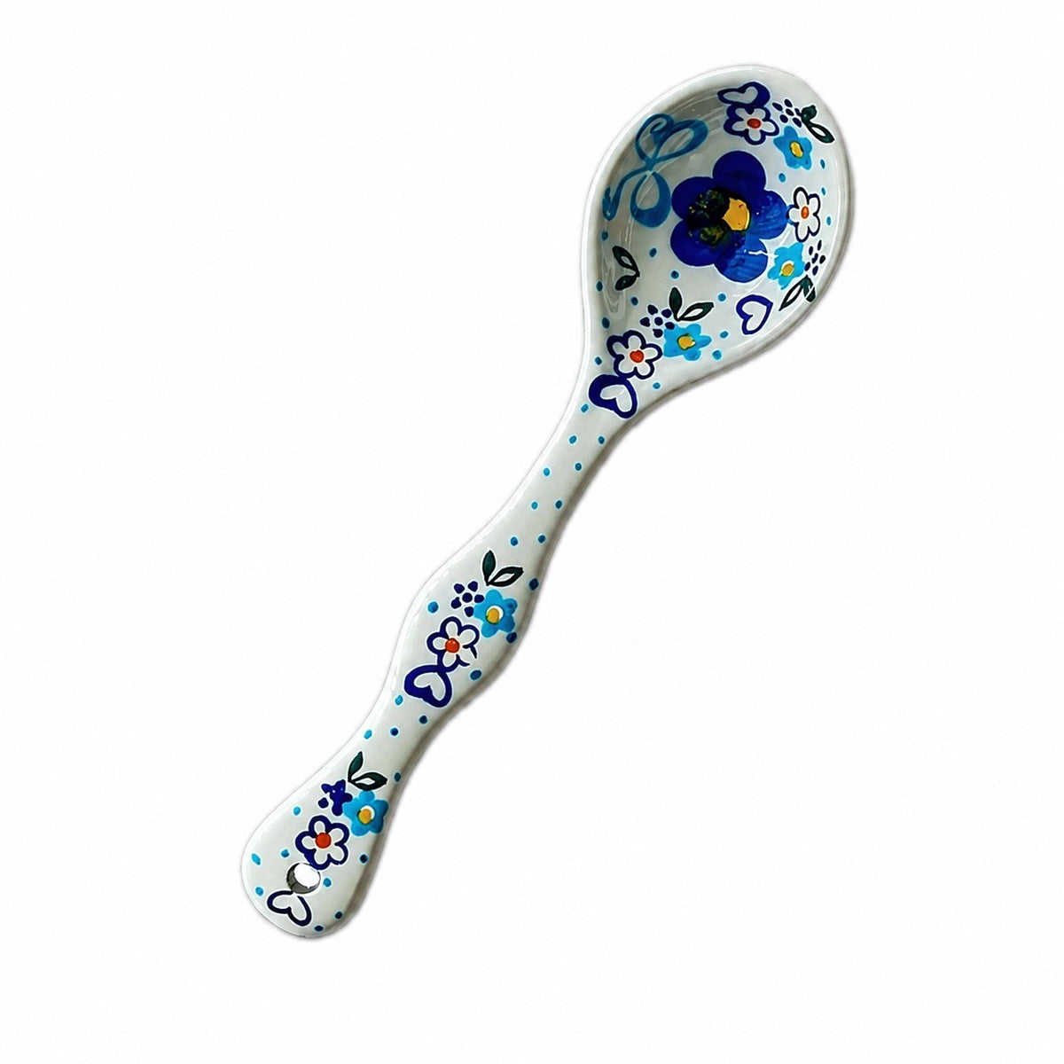 Curved-Handle Ceramic Mug with Spoon - product view 8