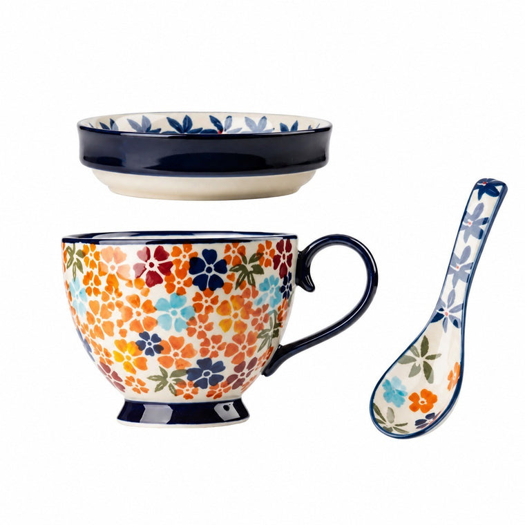 Starry Night Floral Underglaze Ceramic Tableware Collection - product view 1