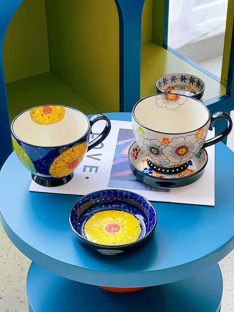 Starry Night Floral Underglaze Ceramic Tableware Collection - detail 3