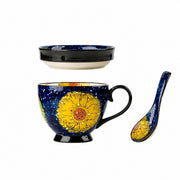 Starry Night Floral Underglaze Ceramic Tableware Collection - product view 4