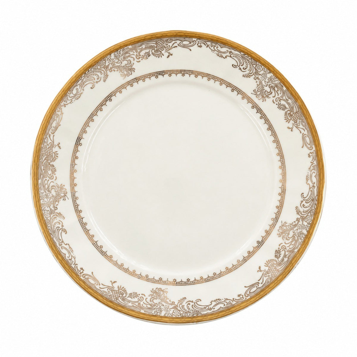 Court-Style Gold Pattern Ceramic Plate, 7 Inch Decorative Dinnerware - product view 1