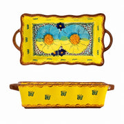 Double-Handled Baking Dish, Hand-Painted - product view 2